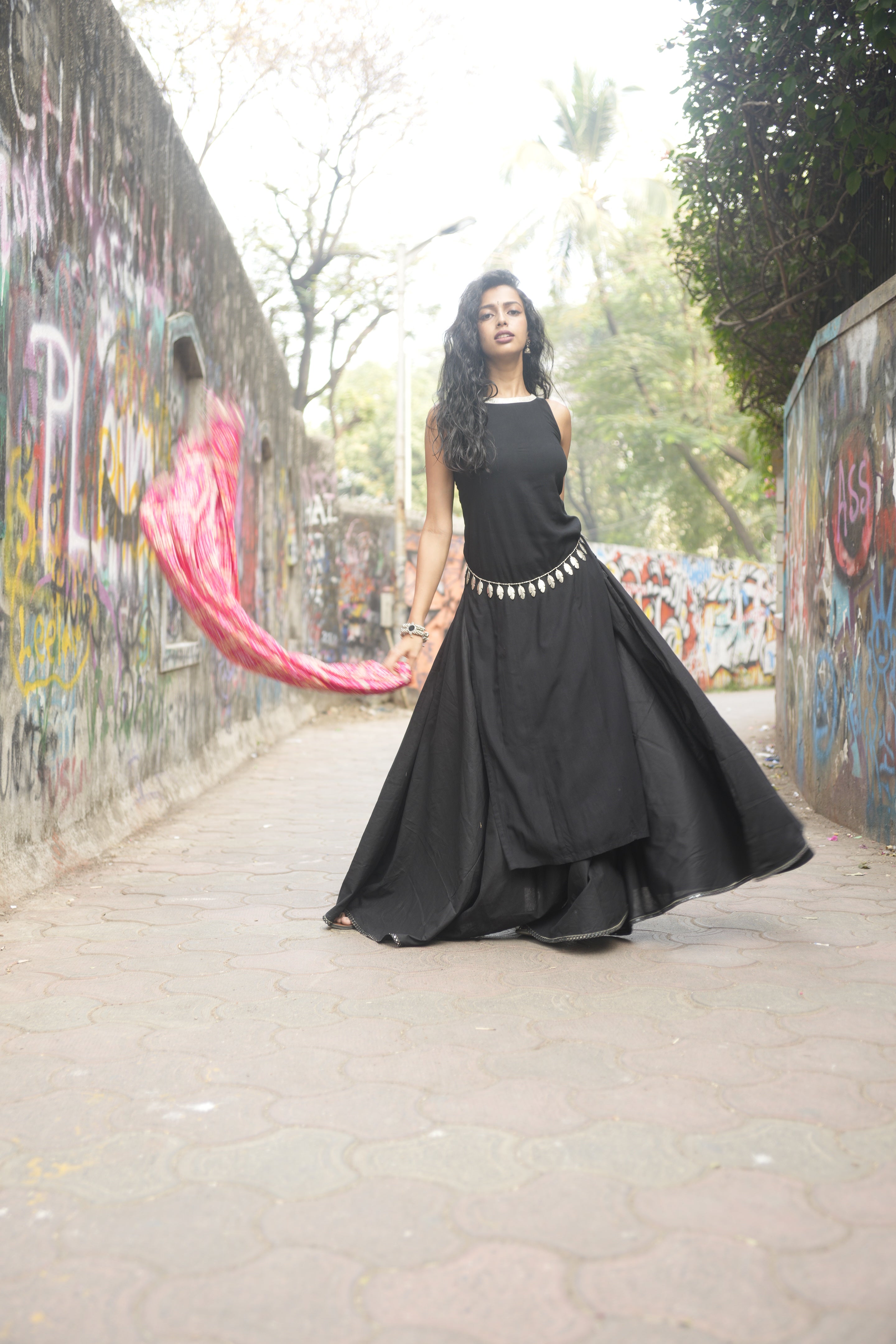 Kali Skirt - super black, super flared