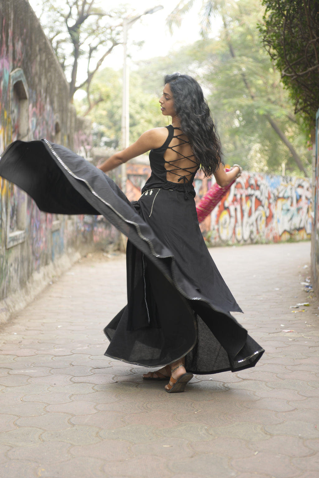 Kali Skirt - super black, super flared