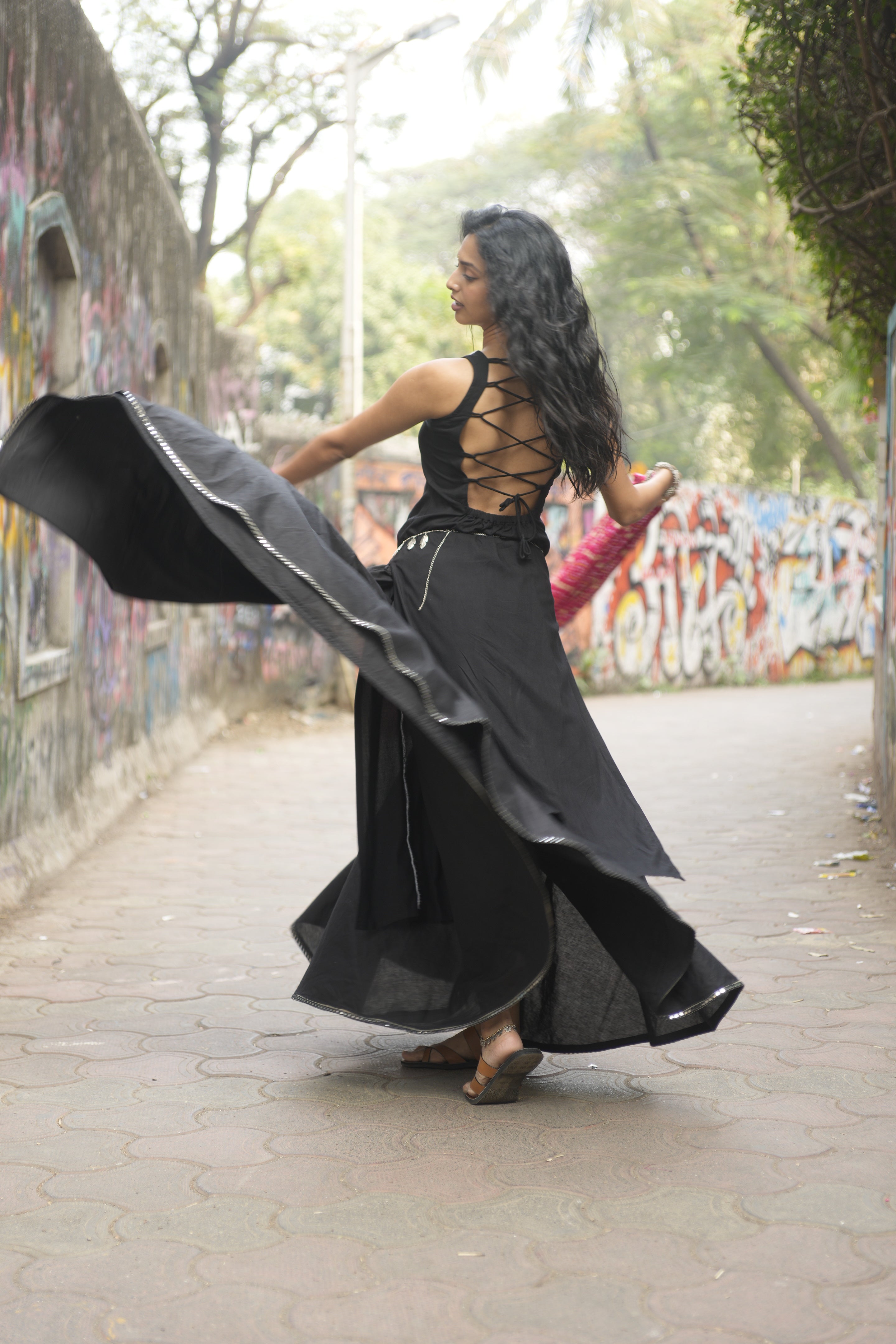 Kali Skirt - super black, super flared