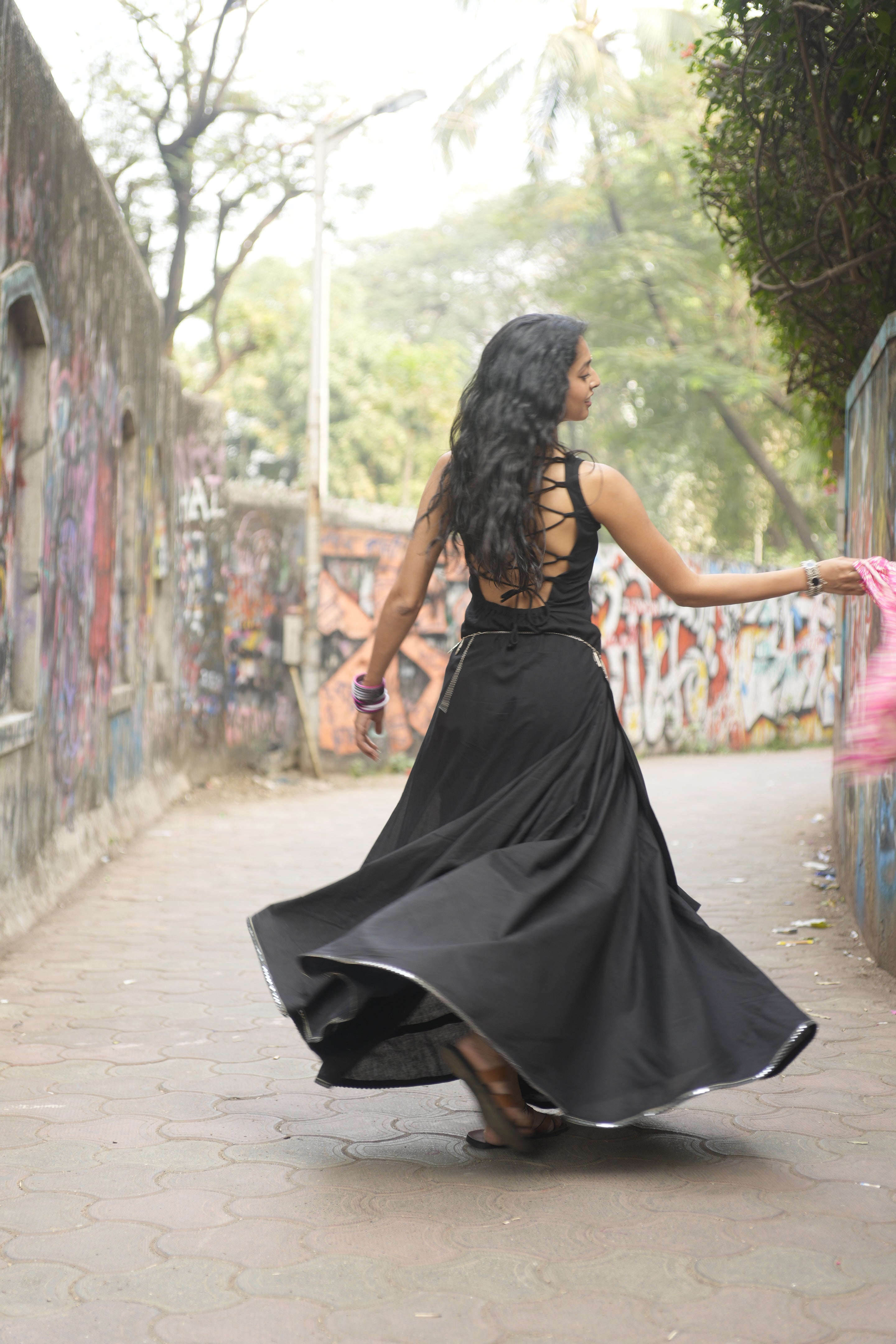 Kali Skirt - super black, super flared