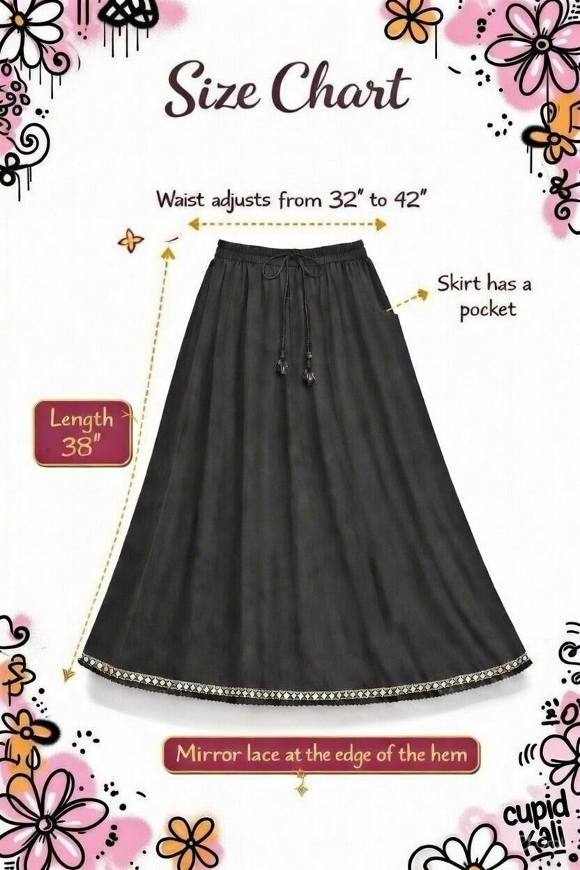 Kali Skirt - super black, super flared