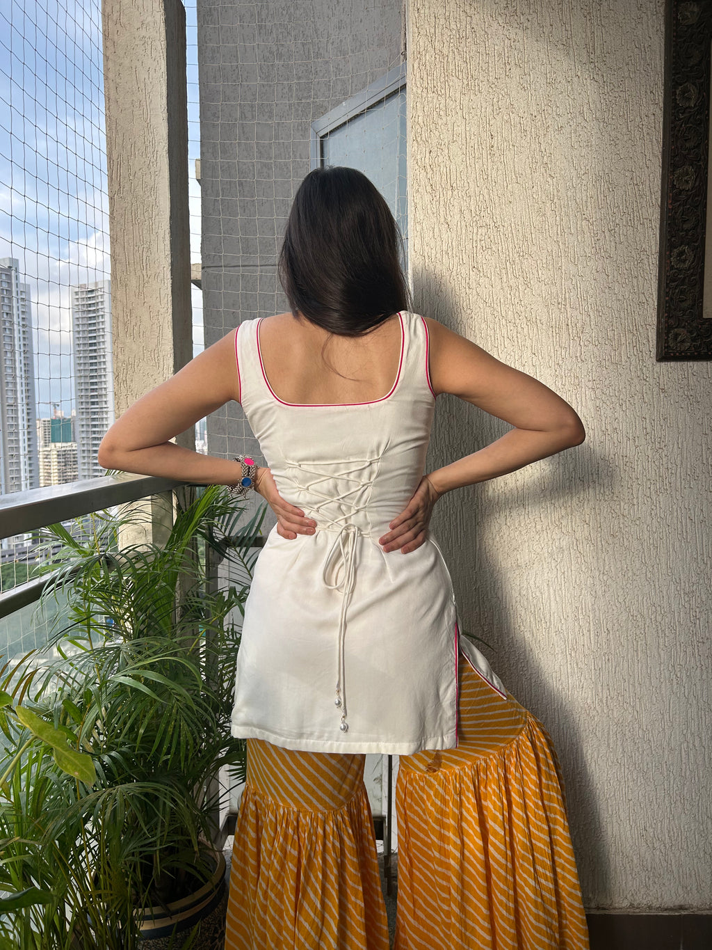 Bindee Basic White Tank Top Kurti