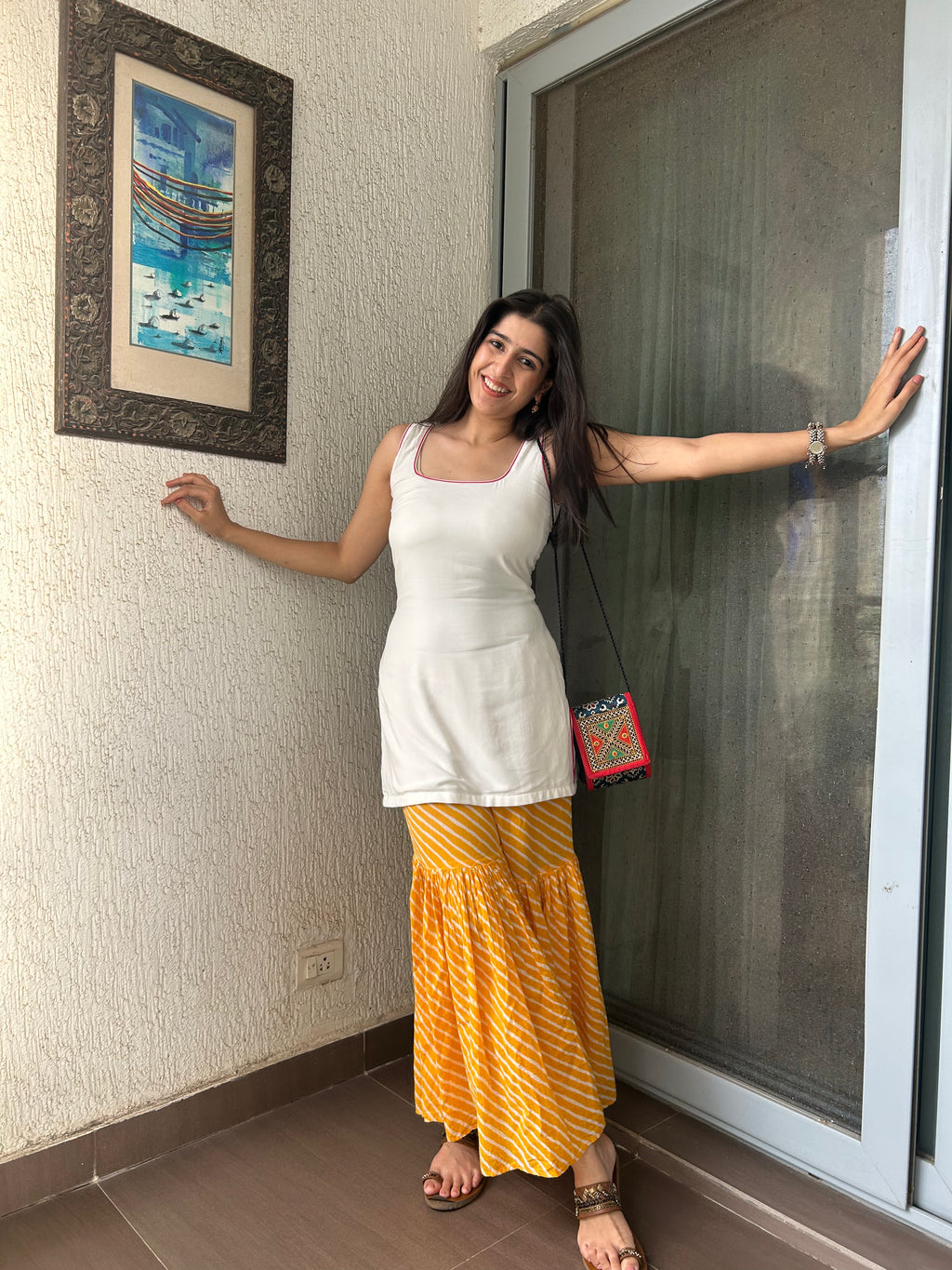 Bindee Basic White Tank Top Kurti