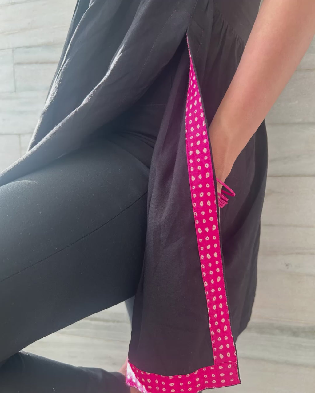 KAADHA COLA- BLACK Halterneck Kurti