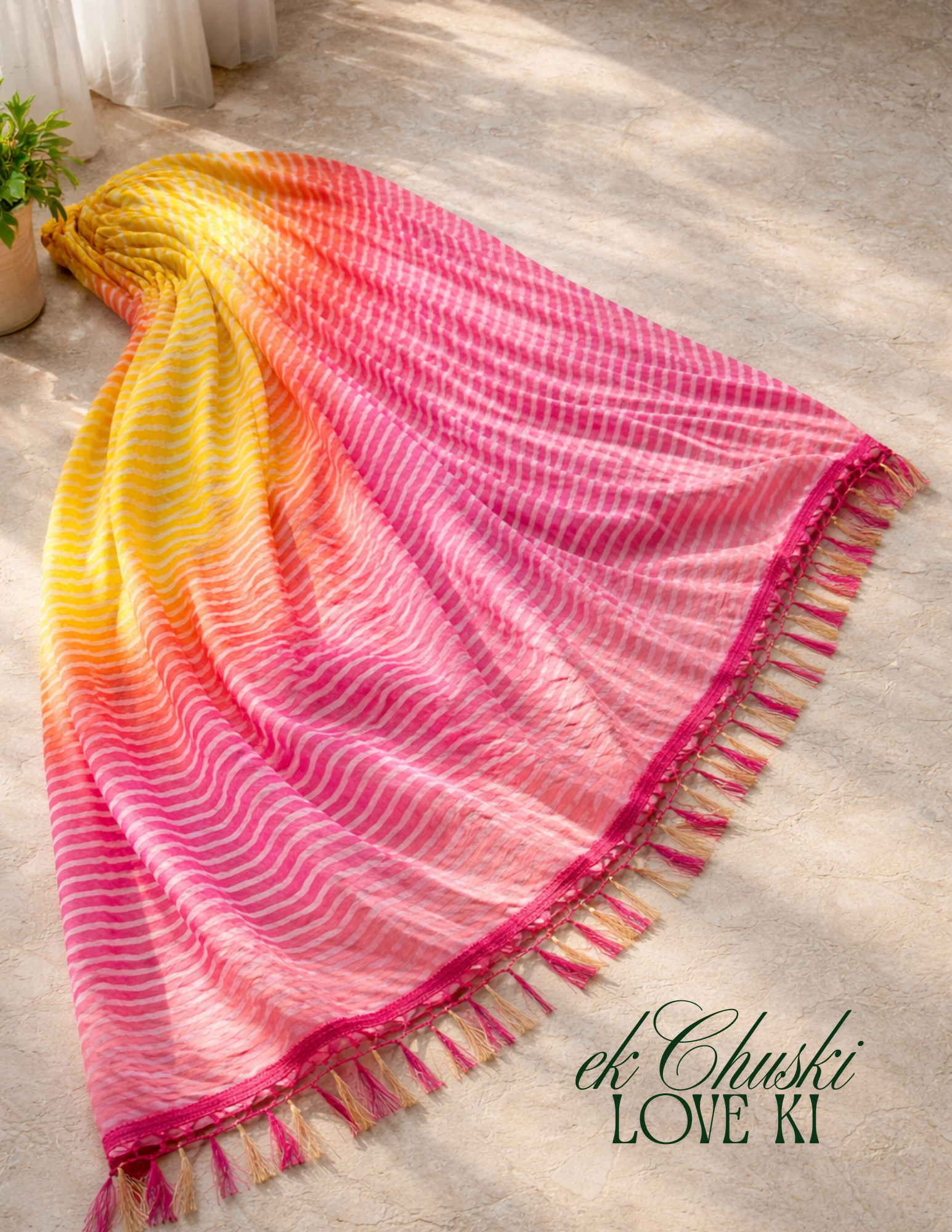 Rose-Kesar Dupatta : dipped in love